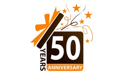 50 Years Gift Box Ribbon Anniversary 