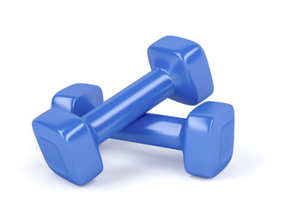 Pair of plastic dumbbells