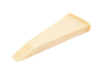 Piece of a parmesan cheese isolated