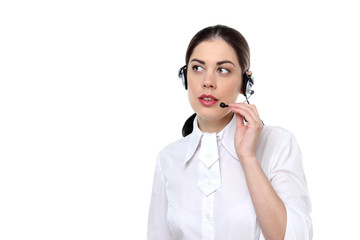 beautiful girl with a headset