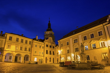 Fototapeta na wymiar Historic Square in Mikulov in Czech Republic