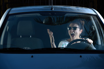 angry woman driver