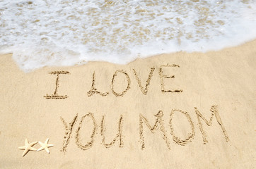 Mothers day on the beach background