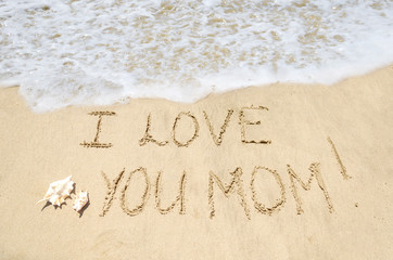 Mothers day on the beach background