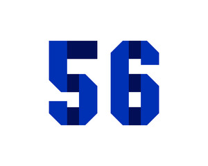56 blue ribbon number logo