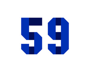 59 blue ribbon number logo