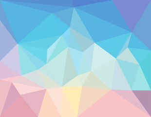 Vector triangle mosaic background in light / pastel colors