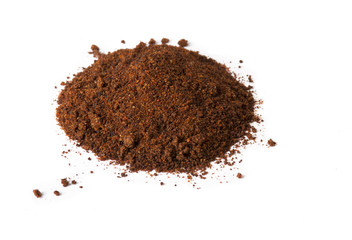 A pile of chili powder on white.