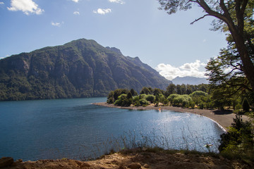 Lake shore on Lanin National Park.