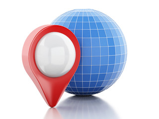 3D map pointer and globe