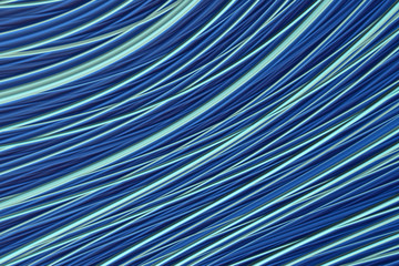 Abstract backgroud of blue and white unsymmetrical lines, 3D glow effect - obrazy, fototapety, plakaty