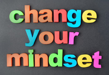Change your mindset words on background