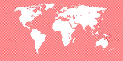 World Map Checkered Red 3 Small Squares