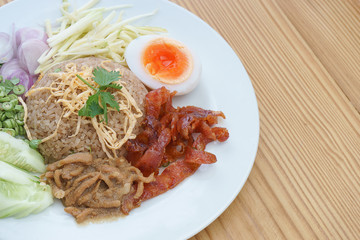 Fried rice with Shrimp paste, Thai style food. Thailand's national dishes.