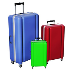 Luggages isolated on white background.