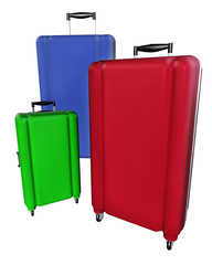 Luggages isolated on white background.