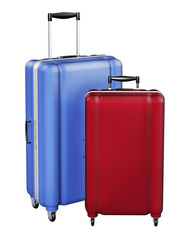 Luggages isolated on white background.