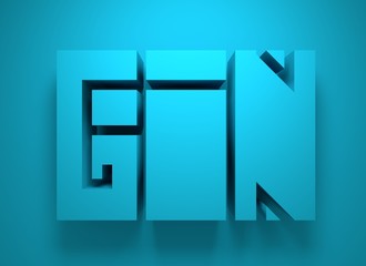 Drink alcohol beverage. Gin word lettering