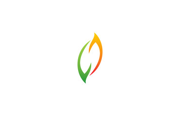 leaf fire abstract vector logo
