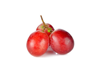 Red grape isolated on white, clipping path included
