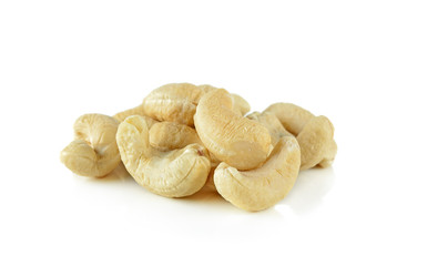 Cashew nuts isolated on white background