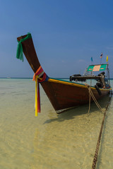 old style boat on the beach