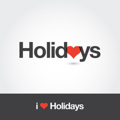 Logo holidays with heart. Editable vector logo design. 