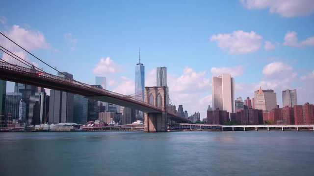 manhattan start of brooklyn bridge 4k time lapse nyc
