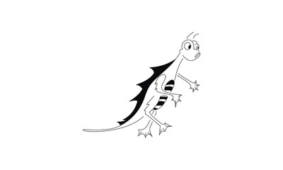lizard cartoon hard drawn