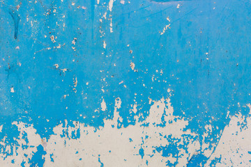 Old blue cracked paint the old metal background