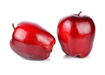 Fresh red apple isolated on white.
