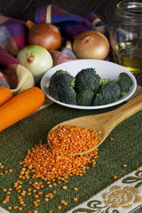 handful of red lentils
