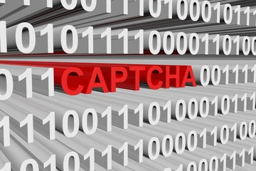 CAPTCHA in the form of binary code, 3D illustration