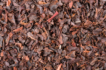 black tea as a background close-up macro