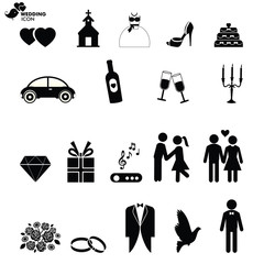 Wedding icons set