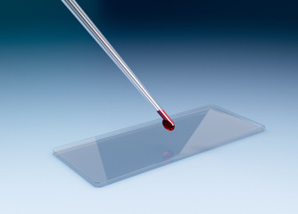 glass slide for microscope with a pipette