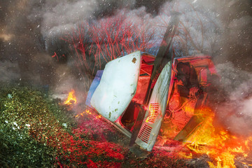 crash car fire