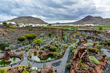 Cactus garden on Lanzarote island that was designed by Cesar Manrique, Spain