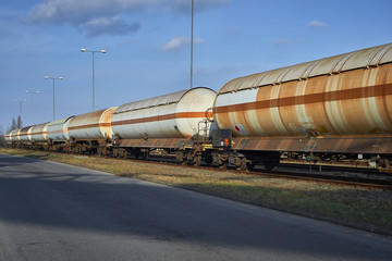 Fototapeta na wymiar Tank railway for the transport of sulfuric acid, poland