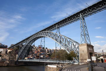 Dom Luis I Bridge on Douro River in Porto