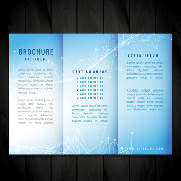 blue trifold vector brochure design