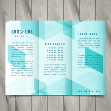 polygonal trifold brochure design illustration