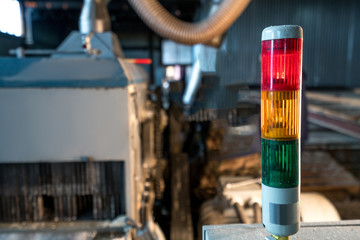 Image of tri-color LED on machine at sawmill