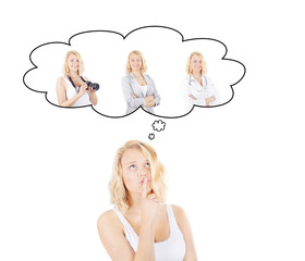 Young woman deciding on a career 