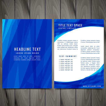 blue abstract brochure flyer creative vector design illustration
