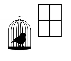 bird in a cage