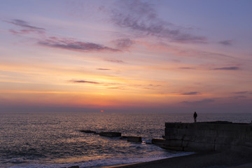 Beautiful seascape with sunset