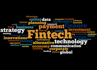 Fintech, word cloud concept 2