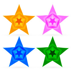 colorful abstract stars set vector design