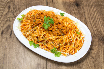Pasta estilo boloñesa